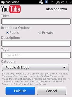 Key in a text for the video clip.Press Publish.