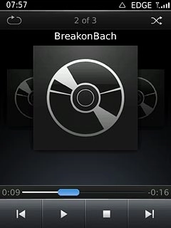 To fast forward or rewind the current audio file:Drag the indicator right or left.