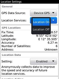 Press Location On or Location Off.