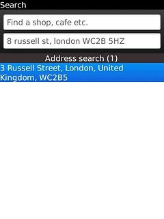 Press the required destination.
