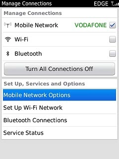 Press Mobile Network Options.