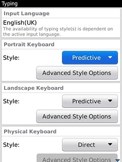 Press Style below Portrait Keyboard.
