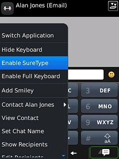 Press Enable SureType or Enable Multitap.