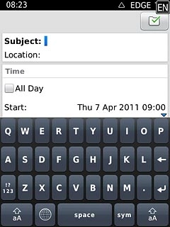 Press the field next to Subject and key in a subject for the appointment.