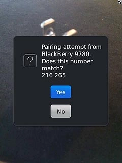 Check that the same access code is displayed on both devices and press Yes.The transfer of the file needs to be accepted at the receiving end.The file is sent.