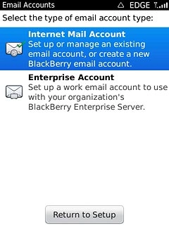 Press Internet Mail Account.