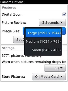 Press the required resolution.