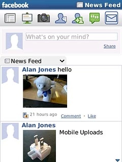 Press the messages icon.