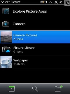 To upload a saved picture:Press the required folder.
