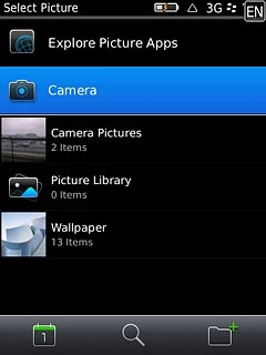 To upload a new picture:Press Camera.