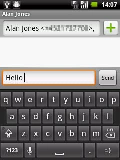 Press Send when you've written your text message.