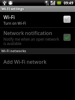 Press Wi-Fi to turn on Wi-Fi.