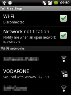 When the box next to the menu item is ticked (V), Wi-Fi is turned on.