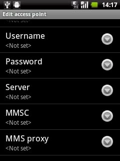 Press MMS proxy.