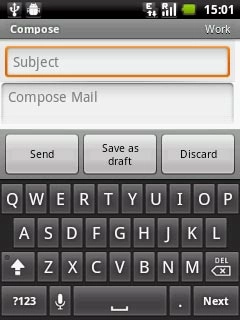 Press Subject.Key in a subject for the email message.