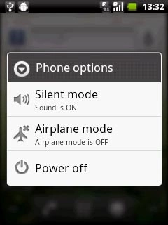 Press Airplane mode.Depending on the current setting, flight mode is now turned on or off.