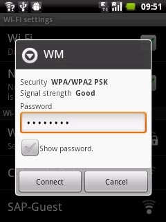 Follow the instructions on the display to select security settings, if required.Press Connect.