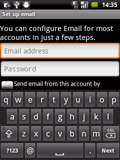Press Email address and key in your email address.