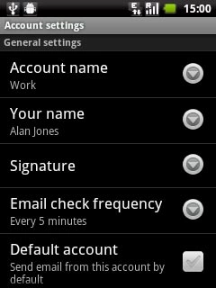 Press Default account to turn on the function.
