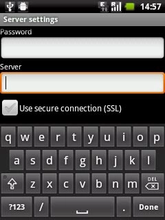 Press Use secure connection (SSL) to turn SSL encryption on or off.