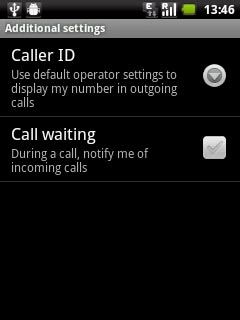 The current settings are displayed.Press Call waiting to turn the function on or off.
