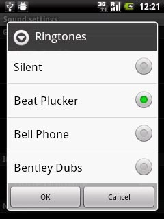 Press the different ring tones to listen to them.