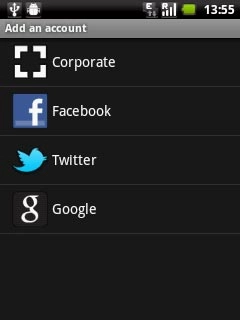 Press the required social network or the required email account.