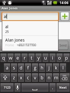 Key in the first letters of the required contact.Matching contacts are displayed.Press the required contact.