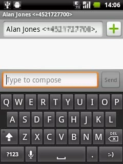 Press Type to compose.Write the text for your text message.