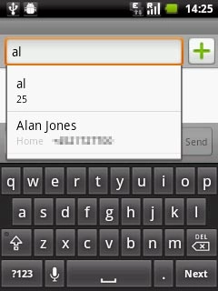Key in the first letters of the required contact.Matching contacts are displayed.Press the required contact.