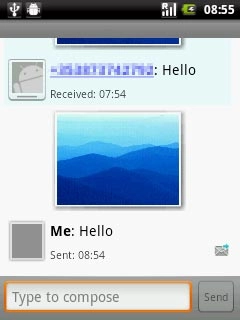 Press Type to compose.Write the picture message.