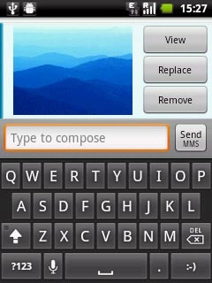 Press Type to compose.Write the text for your picture message.