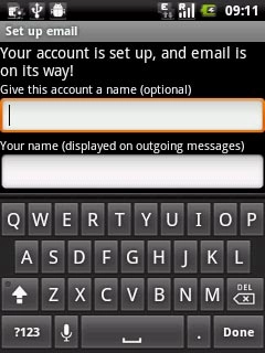 Press the field below Give this account a name (optional) and key in a name for your email account (such as Private or Work).