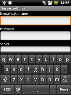 Press the field below Domain\Username and key in the domain and username separated by a 
