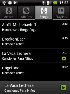 Press the required audio file or the required playlist.