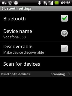 Press Discoverable to turn the function on or off.