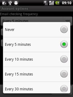 Press the required period.