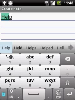 Press arrow right to see more words.
