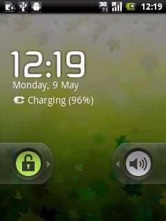 Press and drag the unlock icon right.