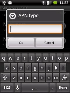 Key in default and press OK.