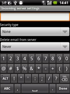 Press the drop down list below Delete email from server.