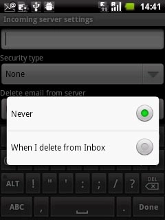 Press the required setting.