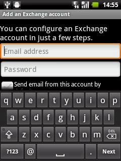 Press Email address and key in your email address.