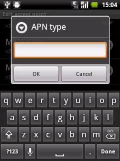 Key in default and press OK.