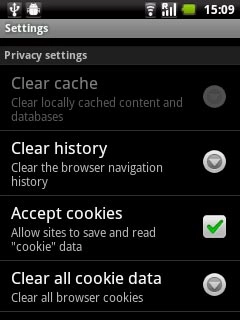 Press Clear all cookie data.
