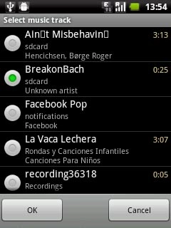 Press the required audio file to listen to it.