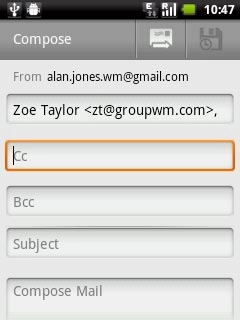 Press Cc or Bcc.Add recipients.