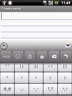 Press the required symbol to insert it.