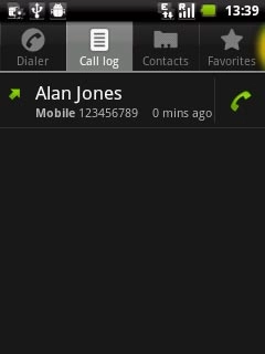 Press the call icon next to the required number.