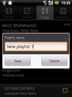 Press the field below Playlist name and key in a name for the playlist.